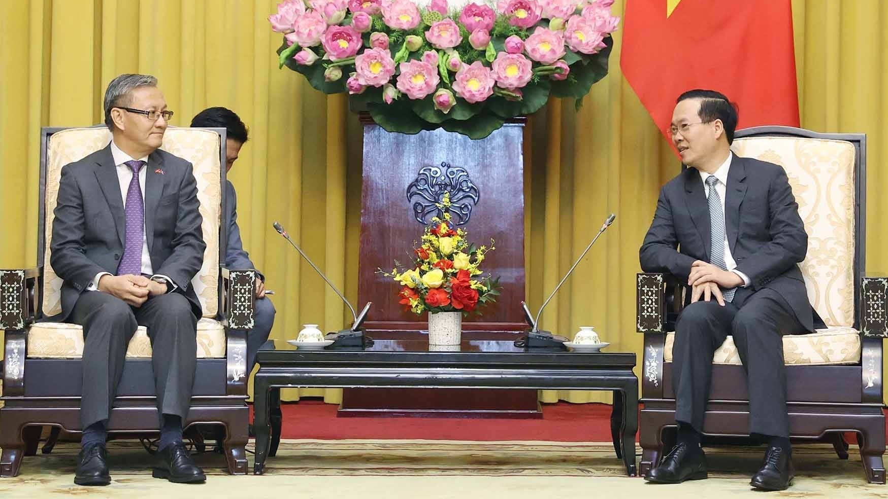 Chủ tịch nước Võ Văn Thưởng tiếp Trưởng ban Đối ngoại Trung ương Đảng Nhân dân Cách mạng Lào