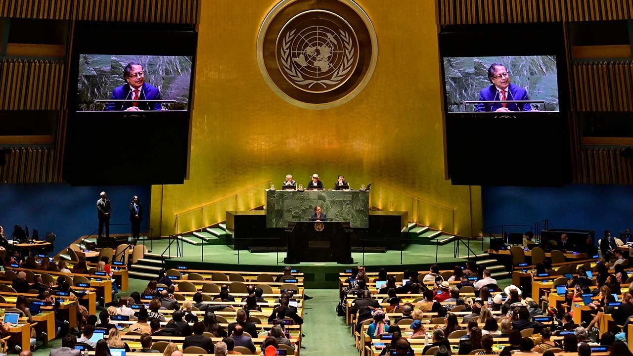 Tổng thống Gustavo Petro phát biểu trước Liên hợp quốc. (Nguồn: Phủ Tổng thống Colombia)