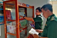 Bộ đội Biên phòng tỉnh An Giang hưởng ứng Ngày Sách và văn hoá đọc Việt Nam năm 2023