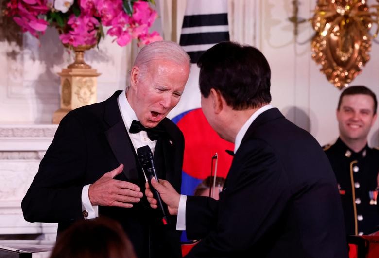 Tổng thống Mỹ Joe Biden chủ trì quốc yến chào mừng Tổng thống Hàn Quốc Yoon Suk Yeol