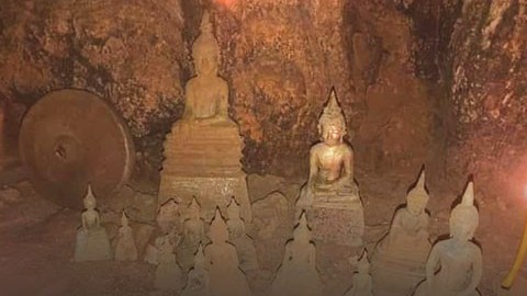 Lào phát hiện nhiều tượng Phật và cổ vật trong hang động