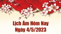 Lịch âm 4/5 - Lịch vạn niên 4/5/2023 - Tra cứu âm lịch hôm nay ngày 4/5/2023 là ngày tốt hay xấu?