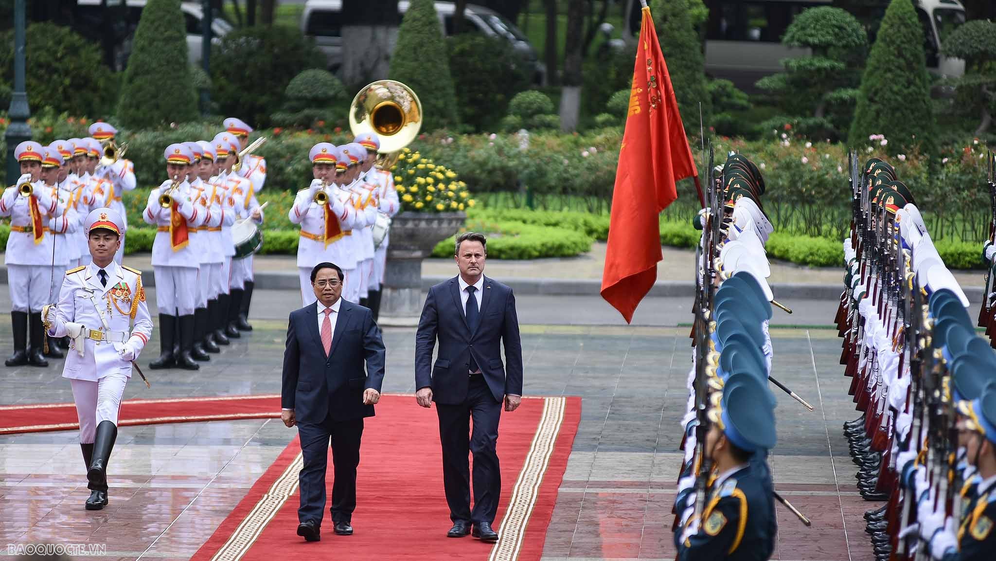 PM Pham Minh Chinh hosts welcome ceremony for Luxembourg’s PM Xavier Bettel