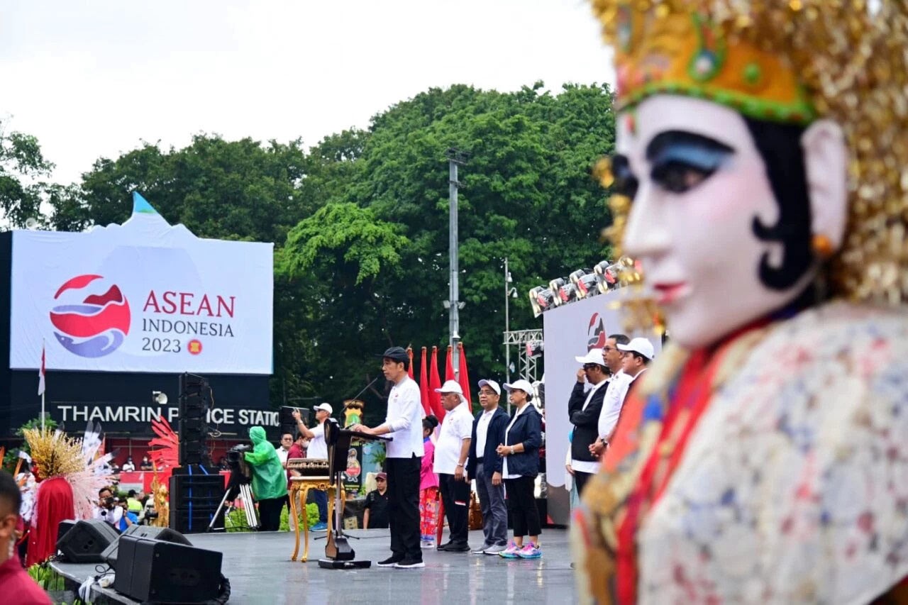 Tổng thống Indonesia Joko Widodo phát biểu khởi động Năm Chủ tịch ASEAN Indonesia 2023. (Nguồn: MOFA Indonesia)