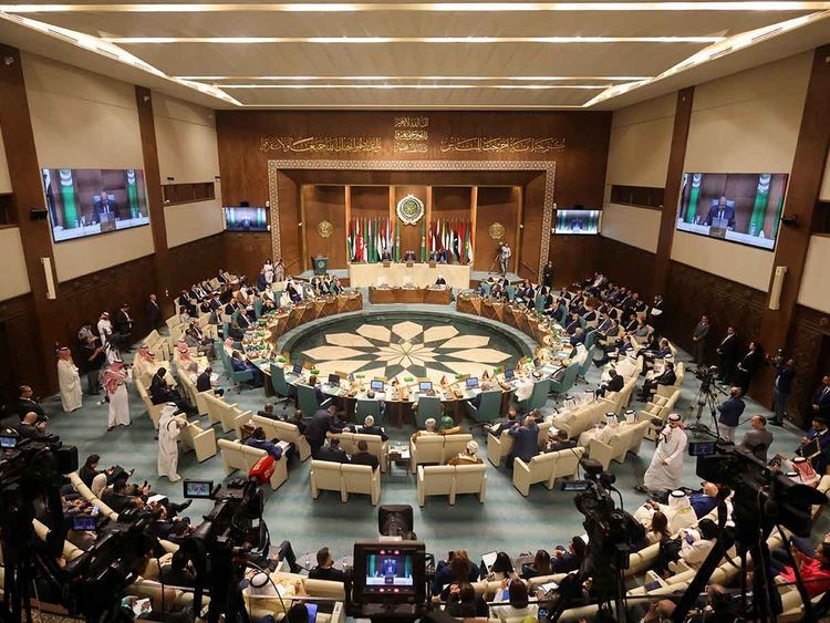 Toàn cảnh phiên khai mạc cuộc họp của các ngoại trưởng Arab tại trụ sở Liên đoàn Arab, thảo luận về tình hình Sudan và Syria, ở Cairo, Ai Cập ngày 7/5. (Nguồn: Reuters)
