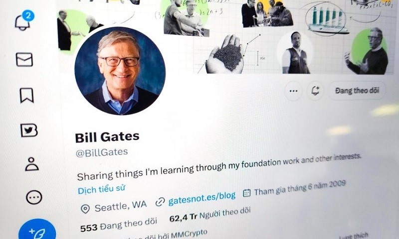 Tài khoản Twitter của Bill Gates bị xóa tích xanh
