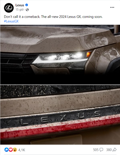 Lexus 'nhá hàng' hình ảnh đầu tiên về Lexus GX 2024