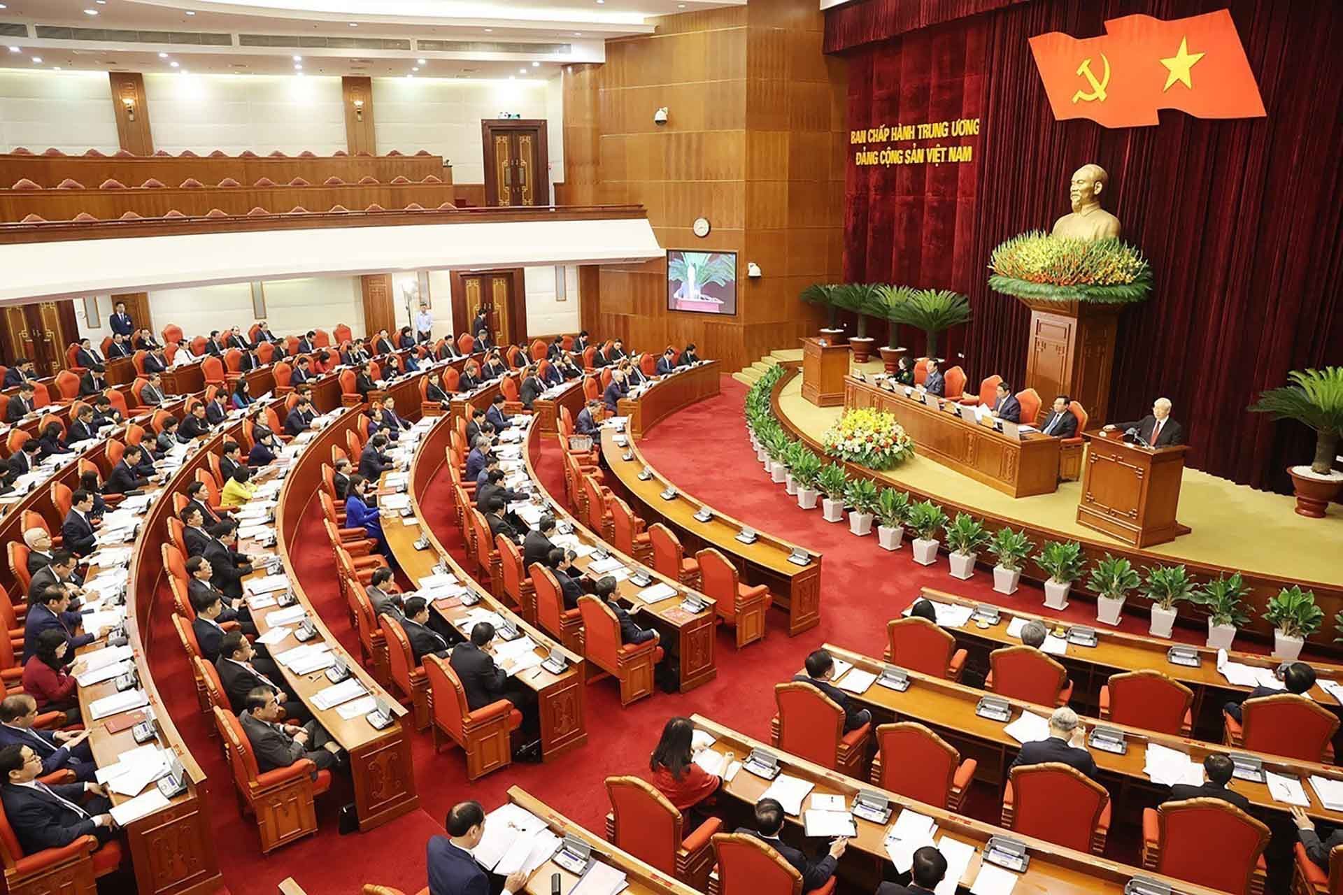 Tổng Bí thư Nguyễn Phú Trọng phát biểu khai mạc hội nghị. (Nguồn: TTXVN)