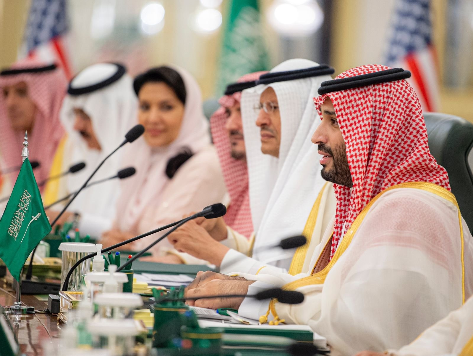  Thái tử Saudi Arabia Mohammed bin Salman phát biểu tại một cuộc họp của Sáng kiến Trung Đông Xanh. (Nguồn: Hãng thông tấn Saudi)