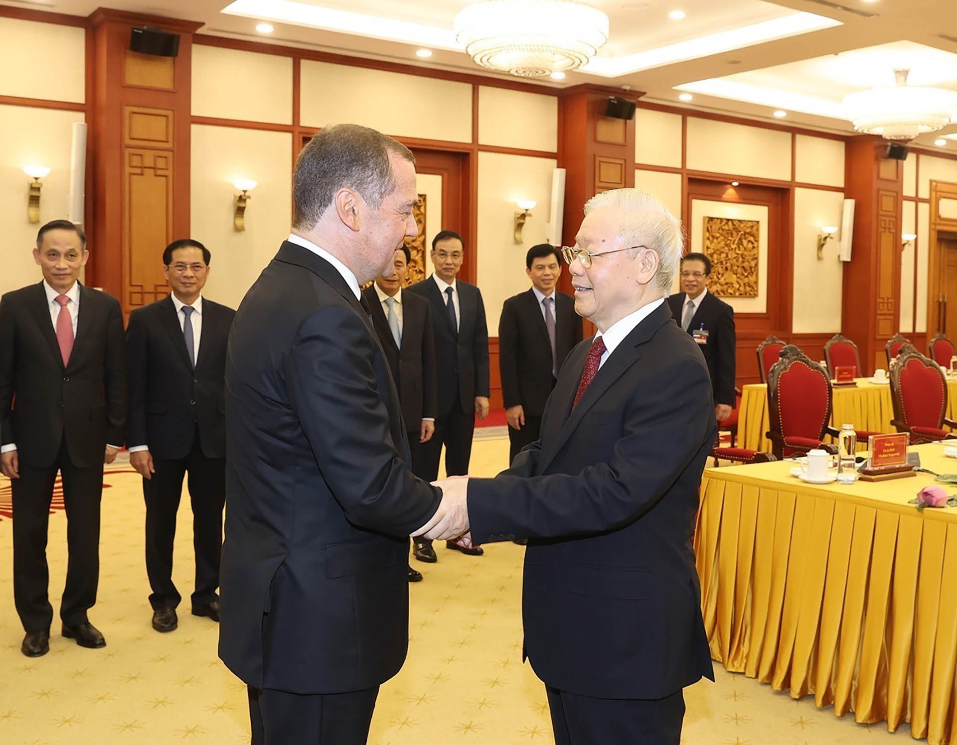 Tổng Bí thư Nguyễn Phú Trọng hội đàm với Chủ tịch Đảng Nước Nga Thống nhất, Phó Chủ tịch Hội đồng An ninh Liên bang Nga D. Medvedev