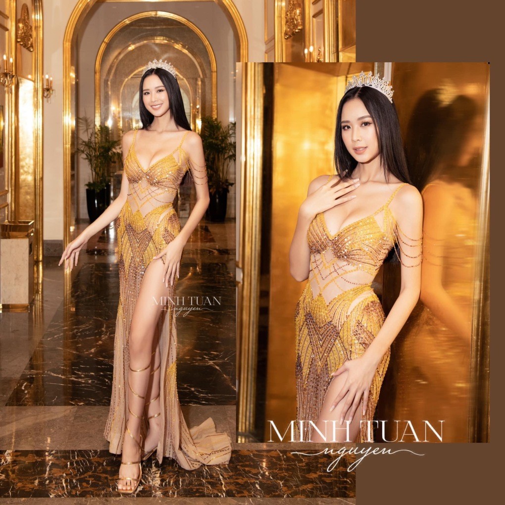 Hoa hậu Bảo Ngọc từng diện mẫu váy này trước khi đăng quang Miss Intercontinental 2022.