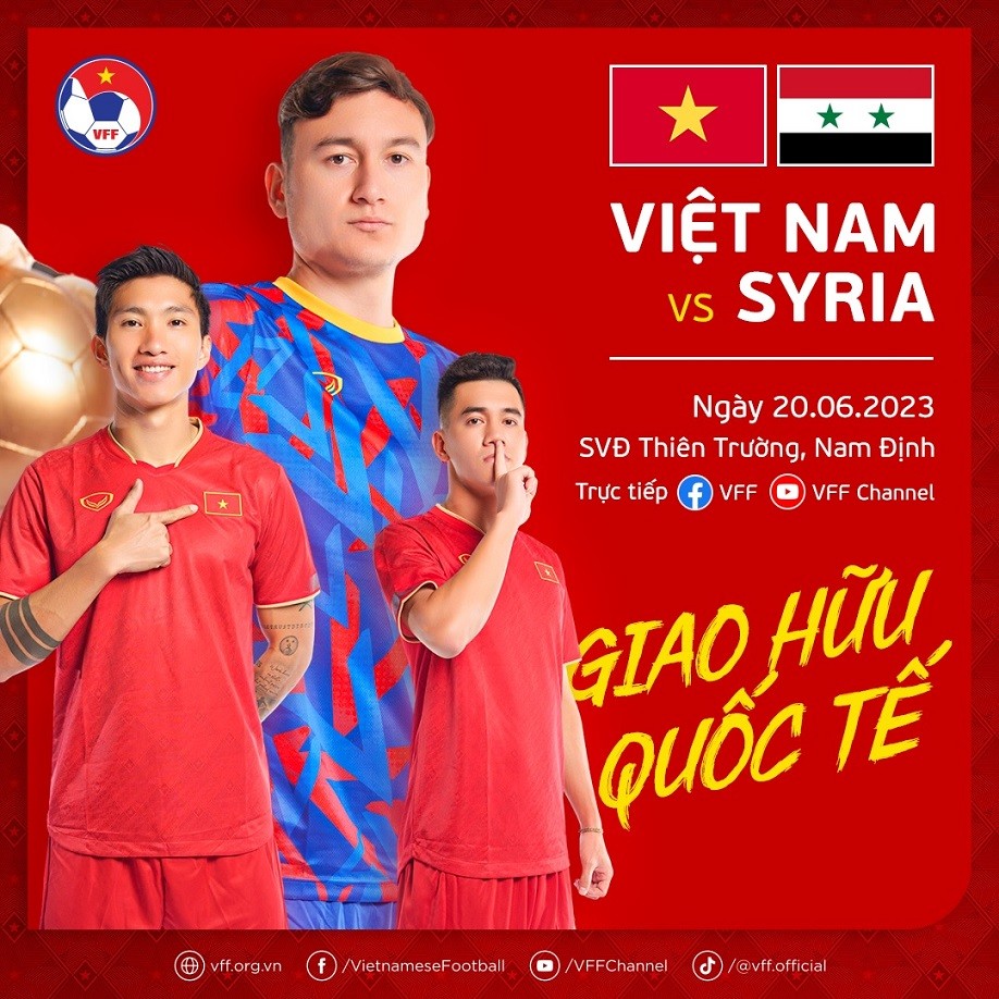 FIFA Days: Đội tuyển Việt Nam đá giao hữu với Syria trên sân Thiên Trường