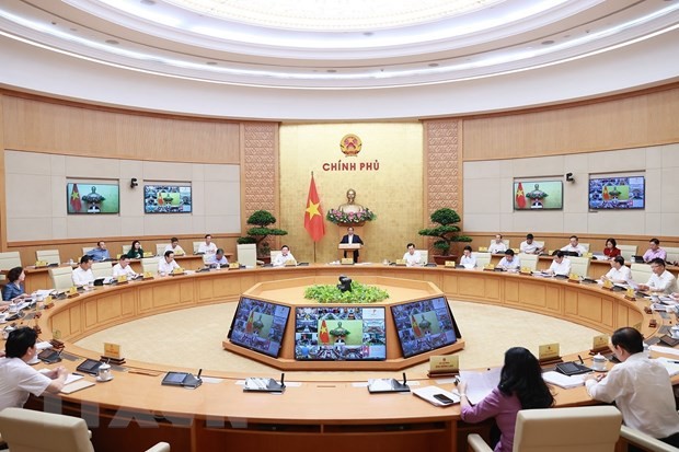 Thủ tướng Phạm Minh Chính chủ trì Phiên họp Chính phủ thường kỳ tháng 5/2023. (Nguồn: TTXVN)