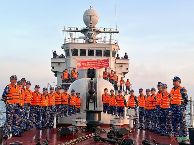 Vietnamese naval ship anchored in Makassar, Sulawesi, joining naval exercise in Indonesia