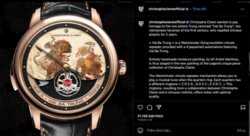 Hai Ba Trung - Vietnamese heroines featured on luxury Swiss watch | Society | Vietnam+ (VietnamPlus)