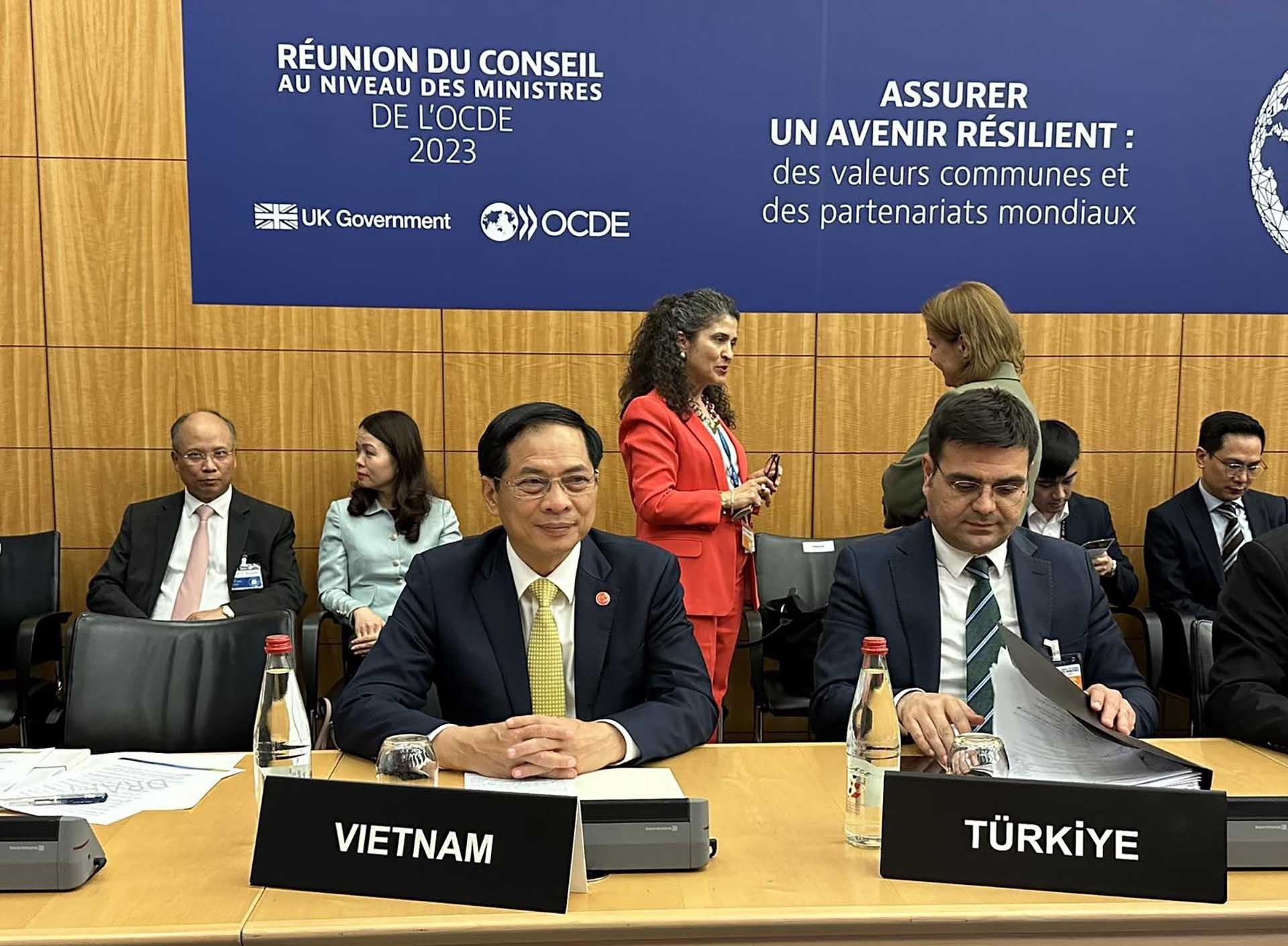 Hội nghị Hội đồng Bộ trưởng OECD: Bộ trưởng Ngoại giao Bùi Thanh Sơn đưa ra ba đề xuất quan trọng
