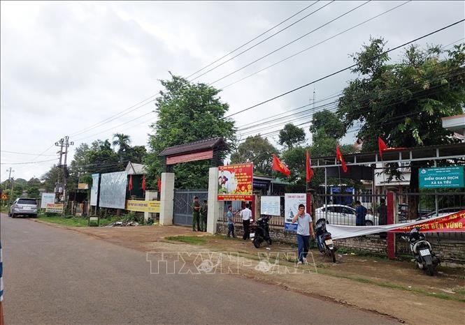 Trụ sở UBND xã Ea Tiêu, huyện Cư Kuin nơi xảy ra vụ việc. (Nguồn: TTXVN