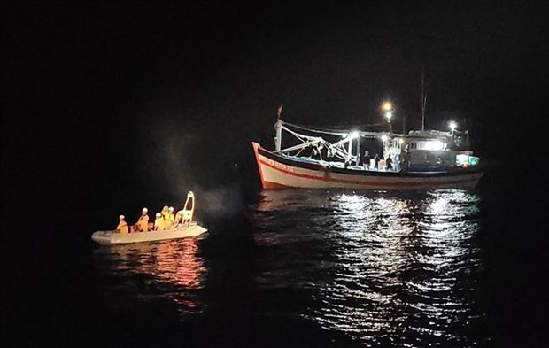 Crewmember in distress safely brought ashore for treatment