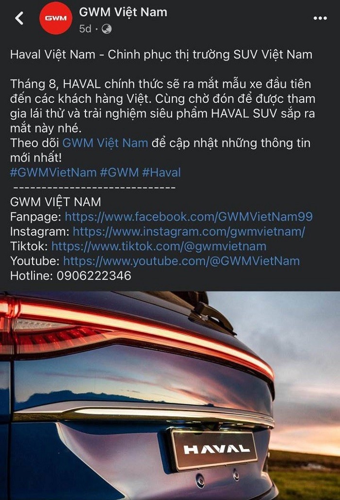 Thị trường ô tô Việt sắp chào đón thêm thương hiệu Trung Quốc mang tên Haval