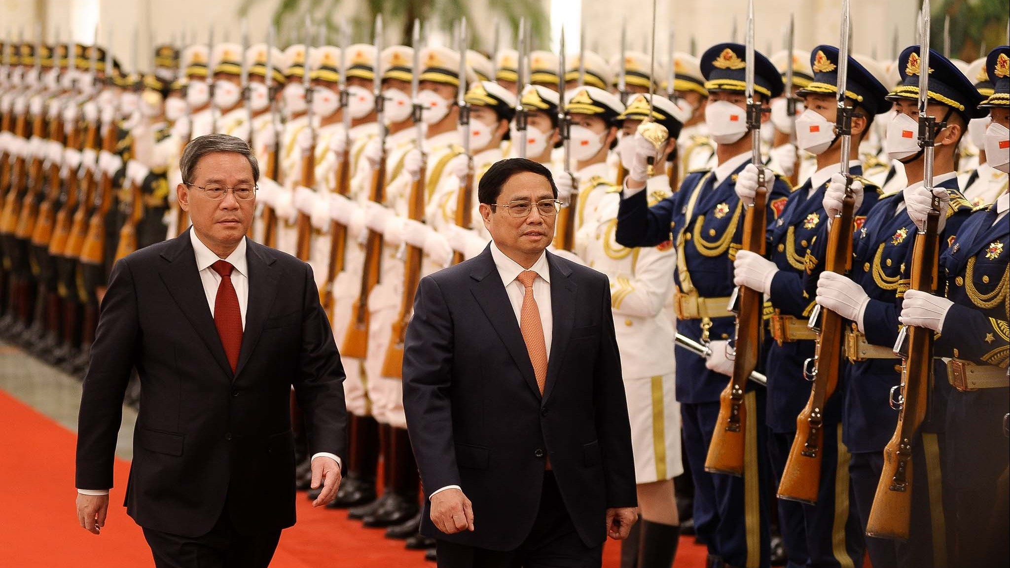 Lễ đón chính thức Thủ tướng Chính phủ Phạm Minh Chính tại Đại lễ đường Nhân dân Trung Quốc