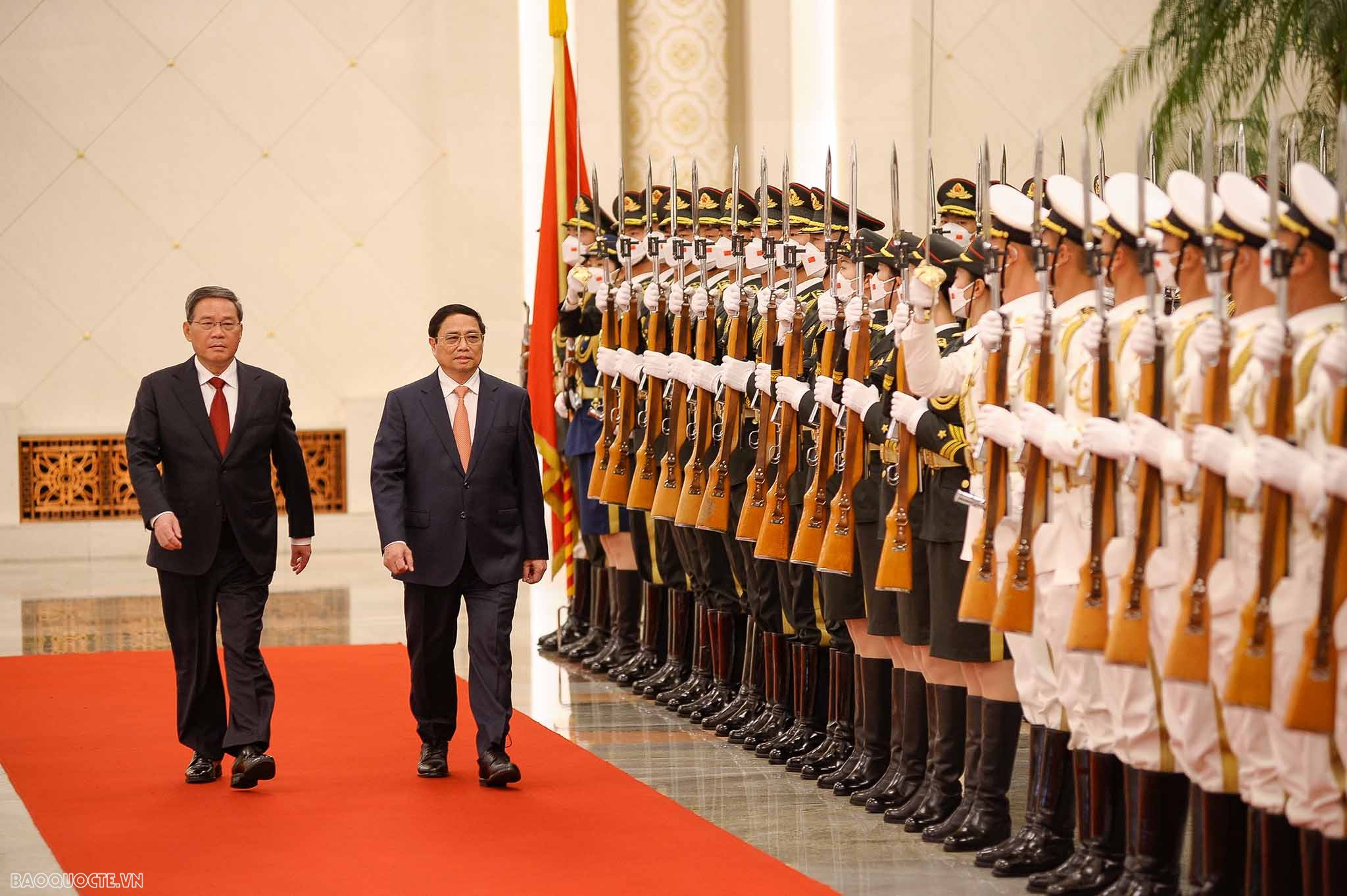 Lễ đón chính thức Thủ tướng Chính phủ Phạm Minh Chính tại Đại lễ đường Nhân dân