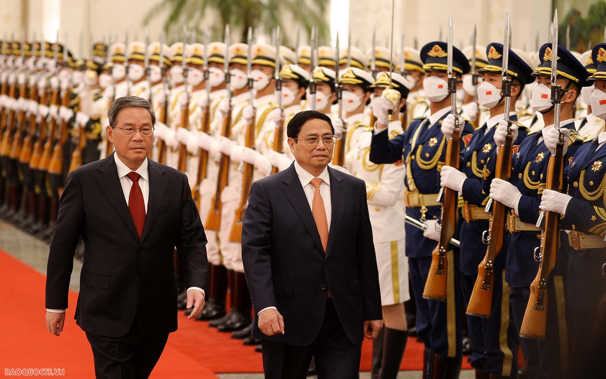 Lễ đón chính thức Thủ tướng Chính phủ Phạm Minh Chính tại Đại lễ đường Nhân dân