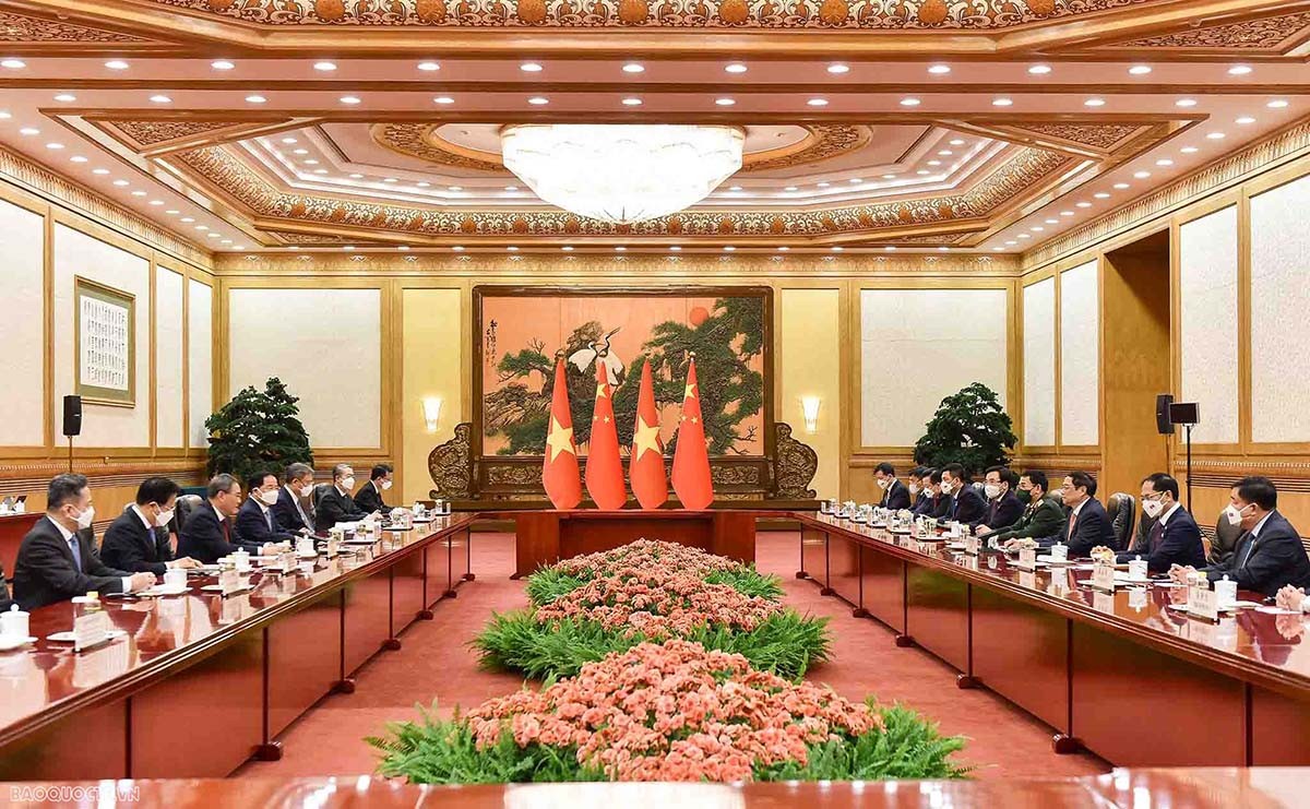 Chinese leader hosts welcome ceremony for Prime Minister Pham Minh Chinh in Beijing Chinese leader hosts welcome ceremony for Prime Minister Pham Minh Chinh in Beijing