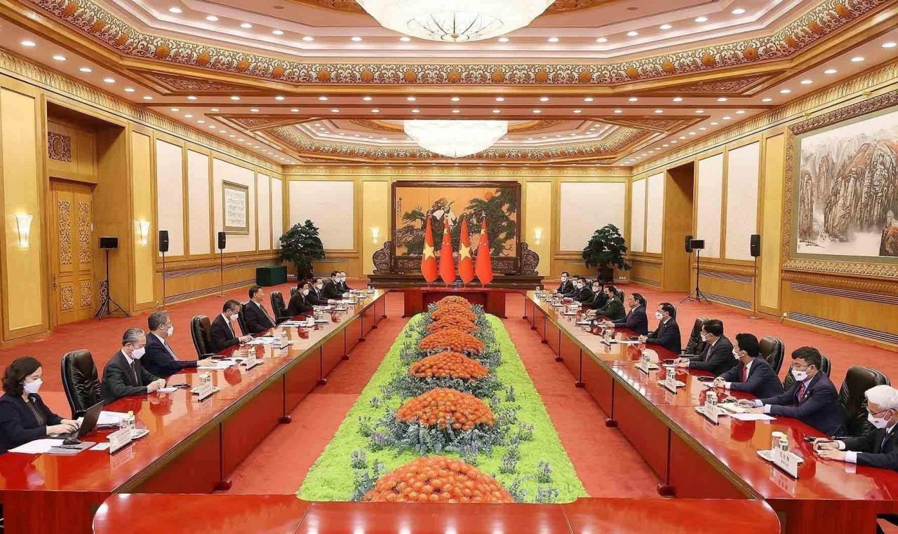 Thủ tướng Chính phủ Phạm Minh Chính hội kiến Tổng Bí thư, Chủ tịch nước Tập Cận Bình