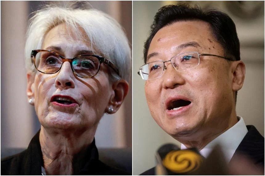 (06.28) Thứ trưởng Ngoại giao Mỹ Wendy Sherman và Đại sứ Trung Quốc tại Washington Tạ Phong đã trao đổi về chuyến thăm vừa qua của ông Blinken. (Nguồn: Reuters)