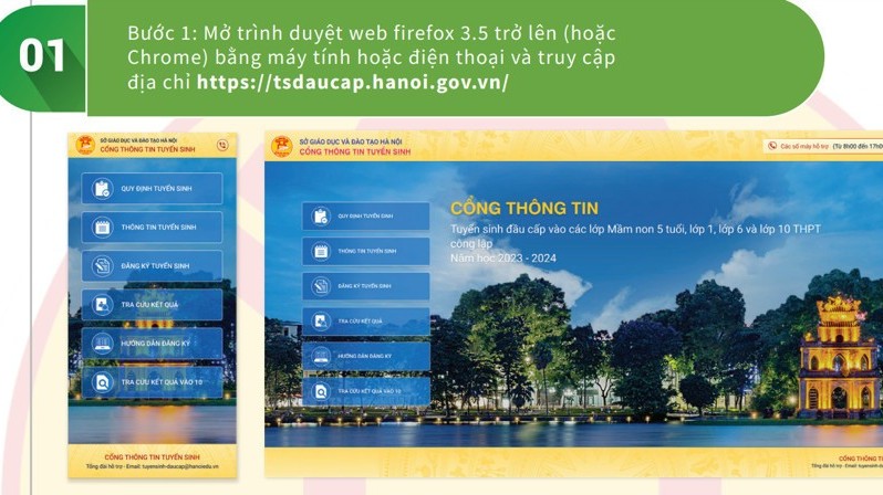 Cách đăng ký trực tuyến vào lớp 1, lớp 6, mầm non tại Hà Nội