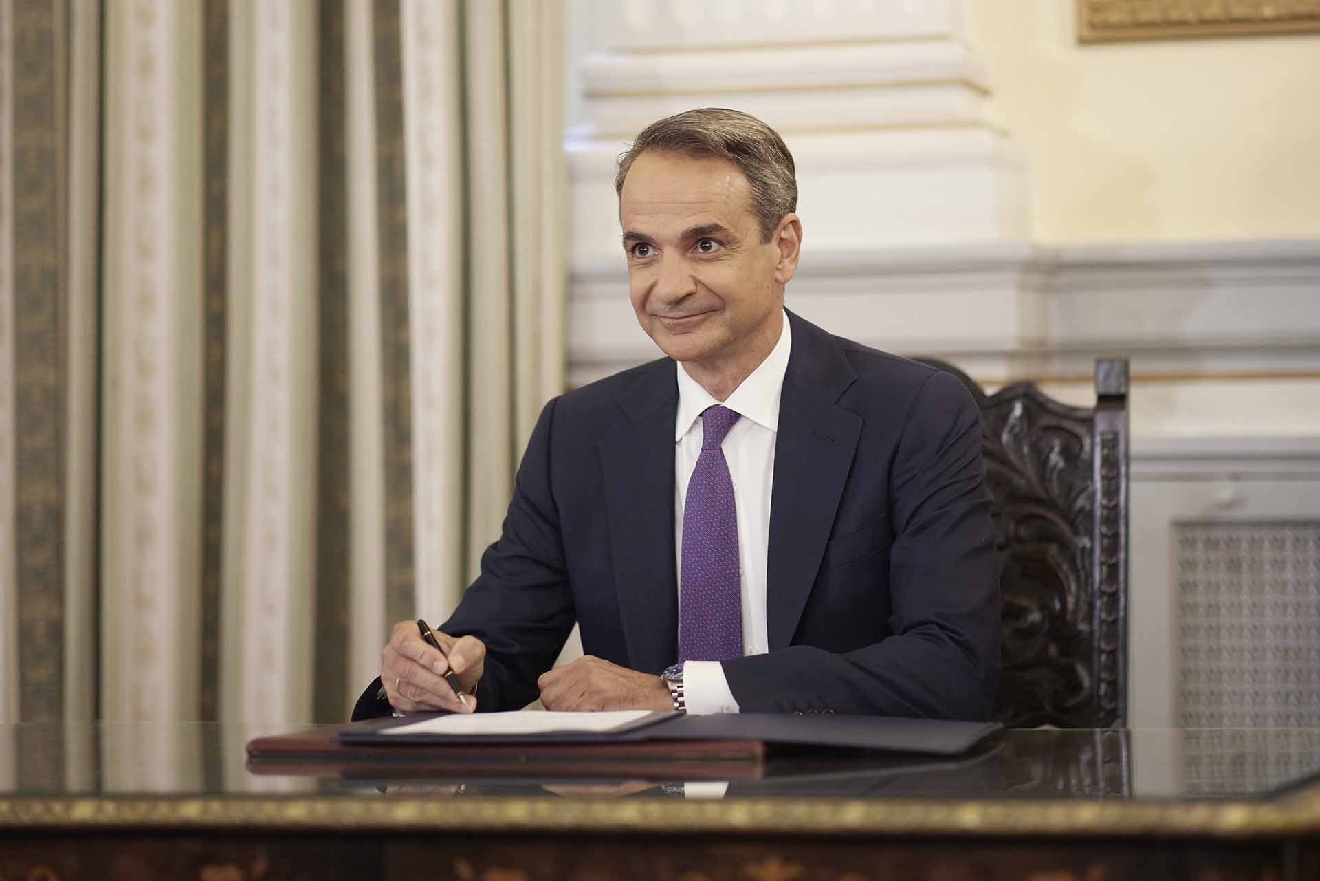 Thủ tướng Cộng hòa Hy Lạp Kyriakos Mitsotakis . (Nguồn: Twitter)