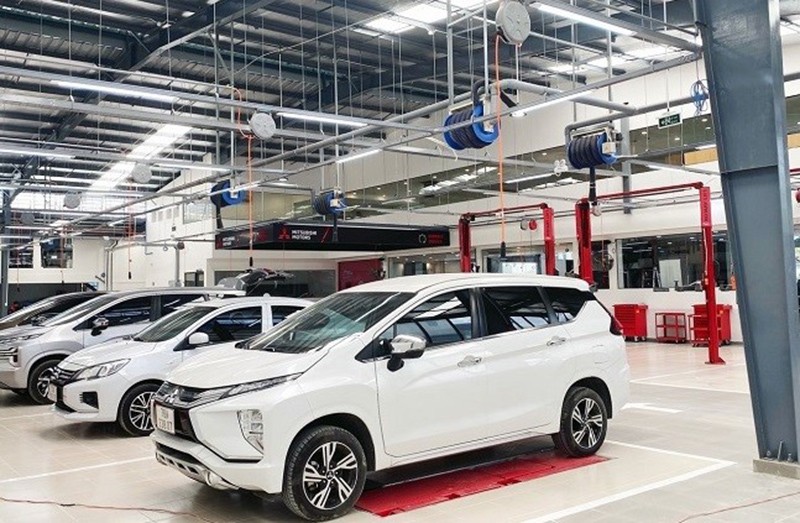 Mitsubishi Savico Trường Chinh được chia ra làm 3 khu vực riêng biệt mang tính chuyên nghiệp và thuận lợi cho khách hàng trải nghiệm dịch vụ (Ảnh: Hải Uyên)