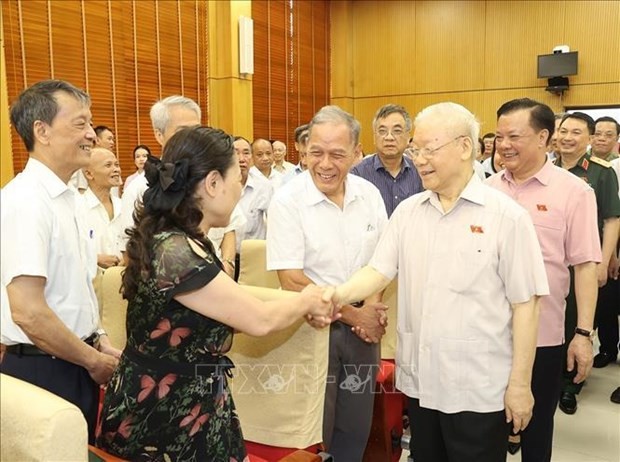 Party chief meets voters in Hanoi