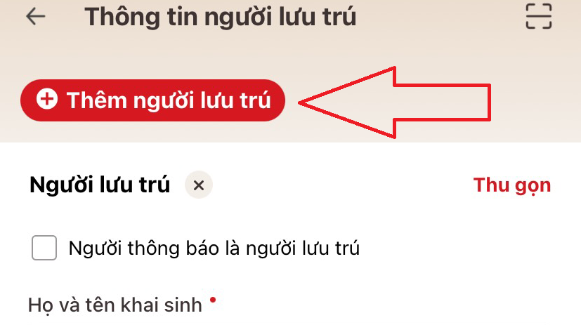 Hướng dẫn cách thông báo lưu trú trên VNeID