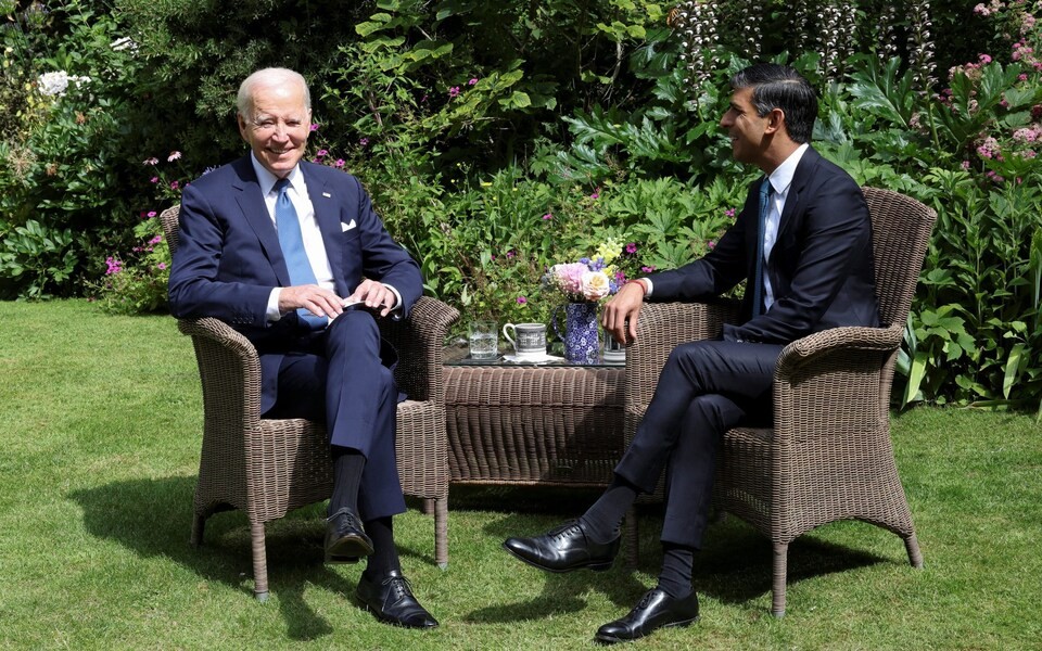 Tổng thống Mỹ Joe Biden đã có cuộc gặp với Thủ tướng Anh Rishi Sunak tại số 10 phố Downing ngày 10/7. (Nguồn: Telegraph)