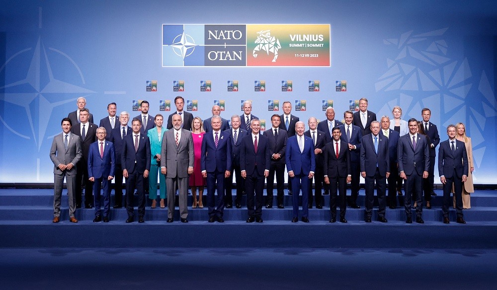(07.11) Lãnh đạo các nước thành viên tại Hội nghị Thượng đỉnh NATO ở Vilnus, Lithuania ngày 11/7. (Nguồn: Getty Images)