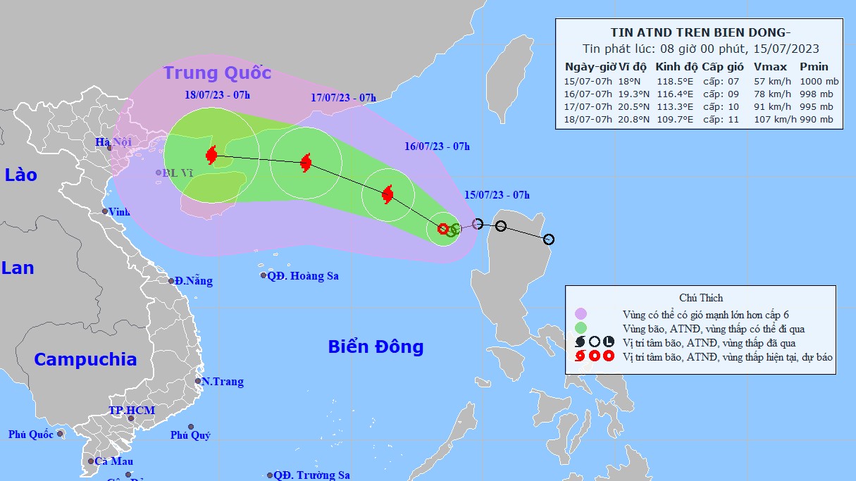 Dự báo áp thấp nhiệt đới mạnh thành bão: Đông Bắc Biển Đông gió giật cấp 11, sóng biển cao 3-5m