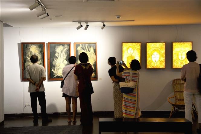 Bamboo paper exhibition hits in Da Nang until July 23. (Photo: Tran Le Lam)