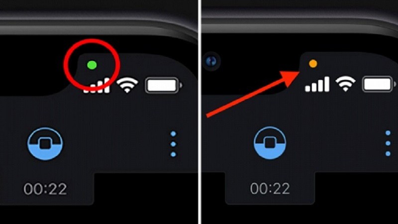 Giải đáp ý nghĩa các chấm màu xanh lá, da cam, xanh dương trên iPhone