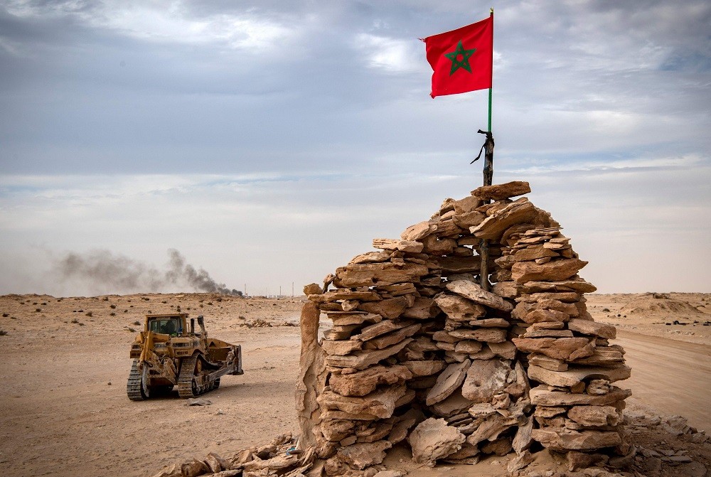 (07.18) Một địa điểm do lực lượng Morocco kiểm soát trên con đường nối nước này với Mauritania tại khu vực Guerguerat, Tây Sahara. (Nguồn: AFP)