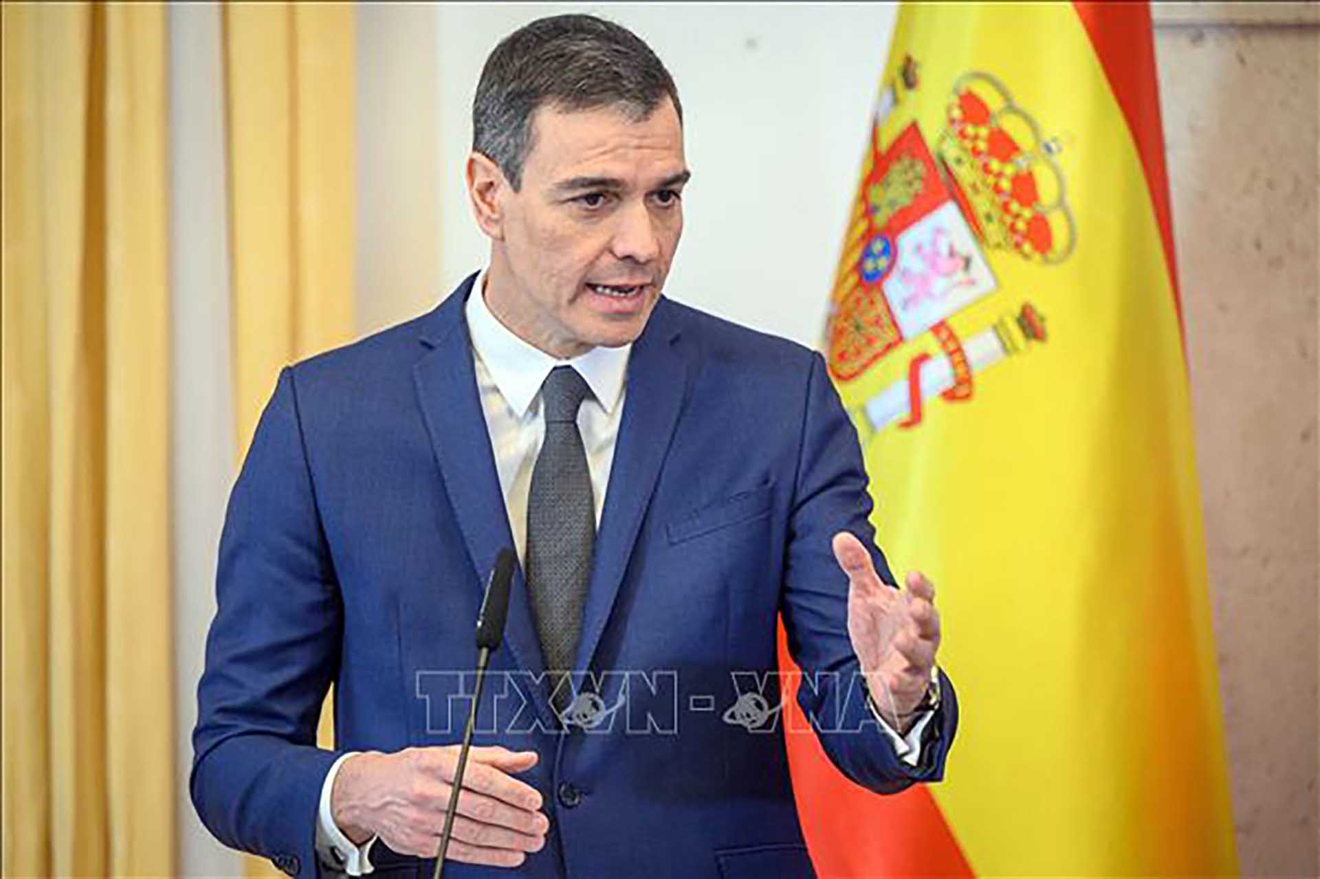 Thủ tướng Tây Ban Nha Pedro Sanchez. (Nguồn: TTXVN) Thủ tướng Tây Ban Nha Pedro Sanchez. (Nguồn: TTXVN)