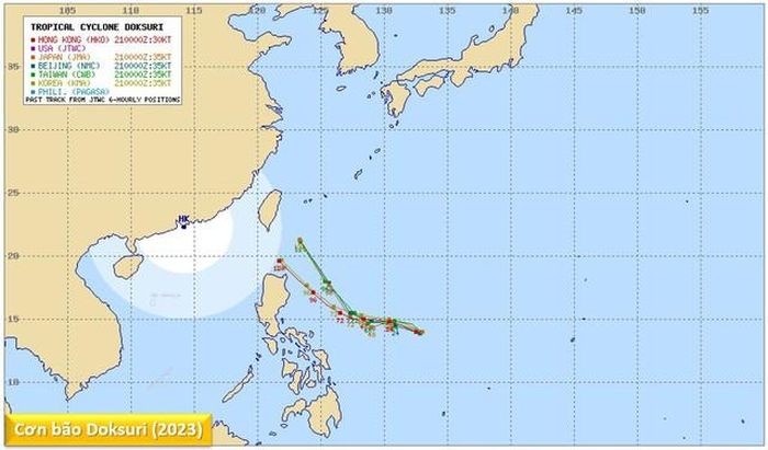 Vị trí cơn bão số 2 mới hình thành sáng nay (21/7).