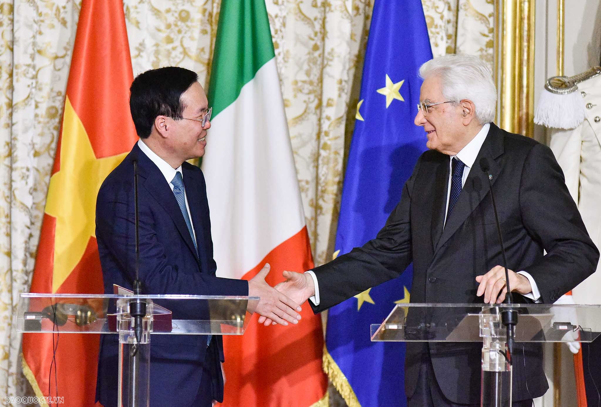 Vietnam, Italy Presidents hold joint press conference after talks