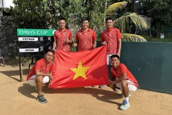 Quần vợt nam Việt Nam giành quyền đấu trận play-off thăng hạng Davis Cup