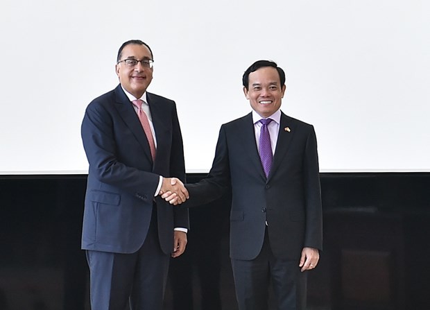 Deputy PM Tran Luu Quang, PM of Egypt Mostafa Madbouly hold a meeting