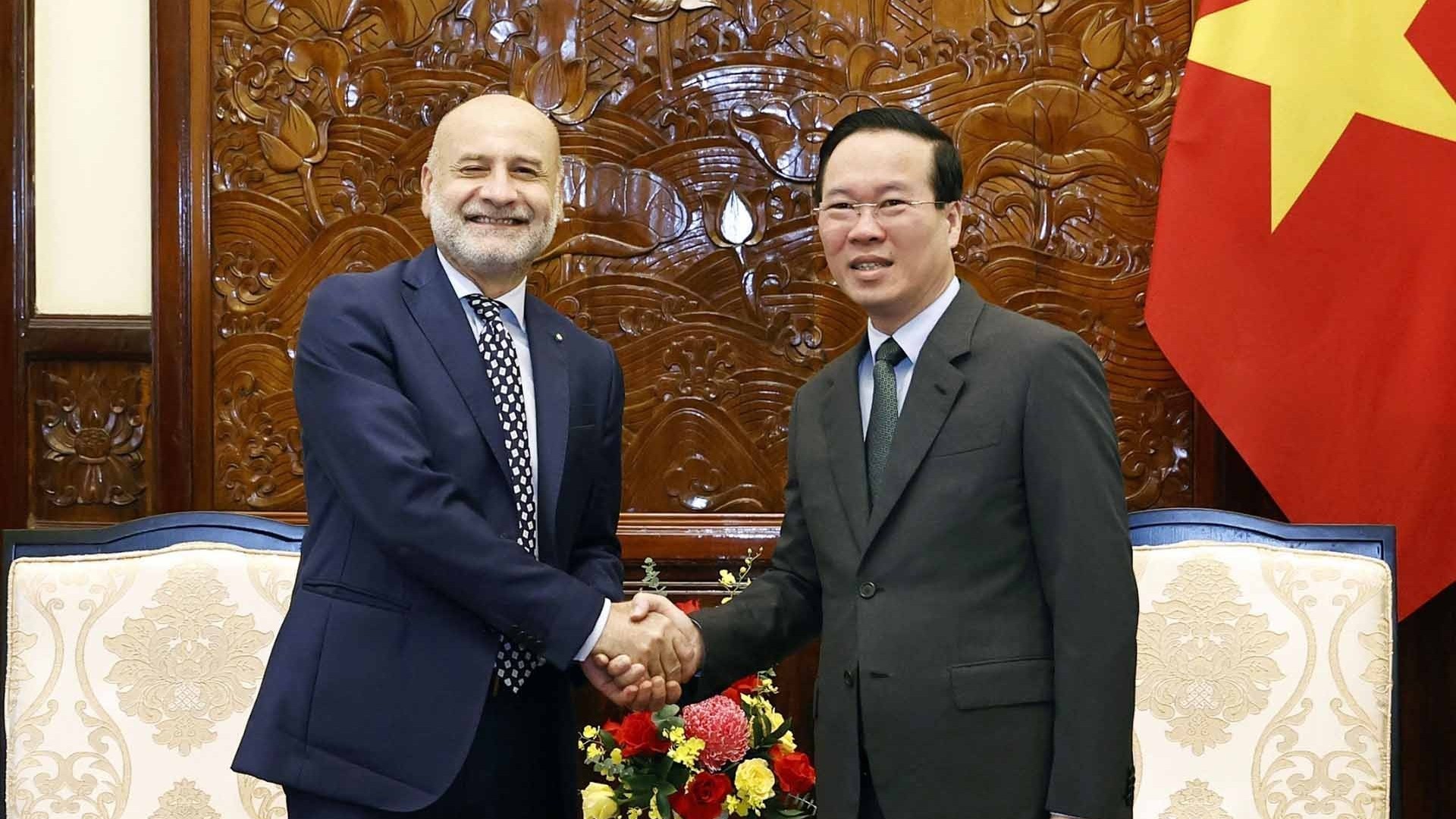 Chủ tịch nước Võ Văn Thưởng tiếp Đại sứ Italy chào từ biệt kết thúc nhiệm kỳ công tác tại Việt Nam