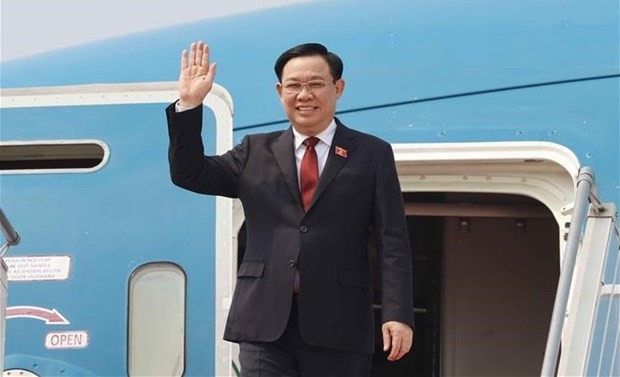 NA Chairman Vuong Dinh Hue arrives in Jakarta