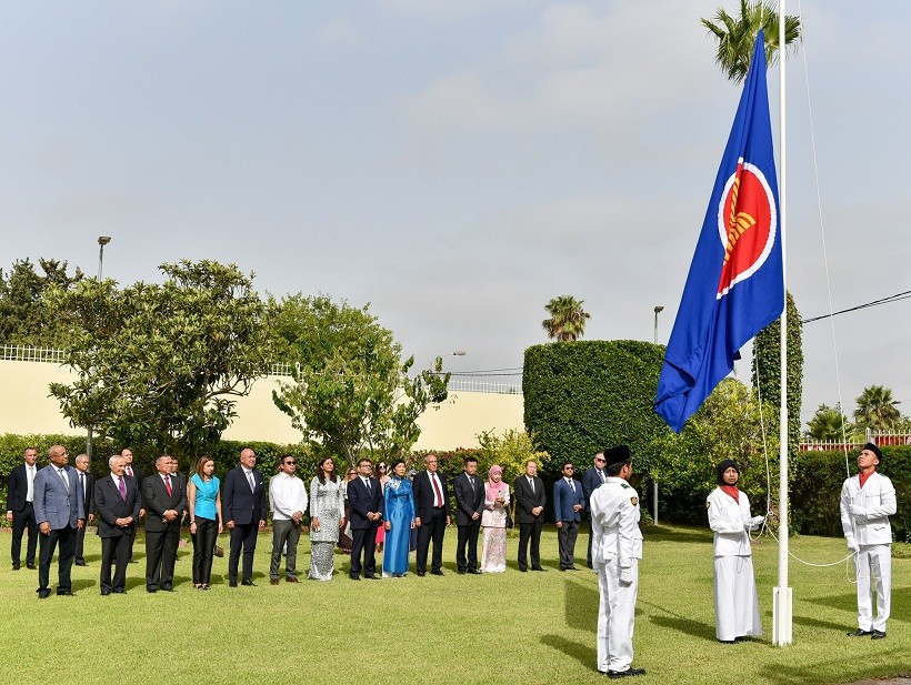 Trang nghiêm Lễ thượng cờ ASEAN tại Morocco