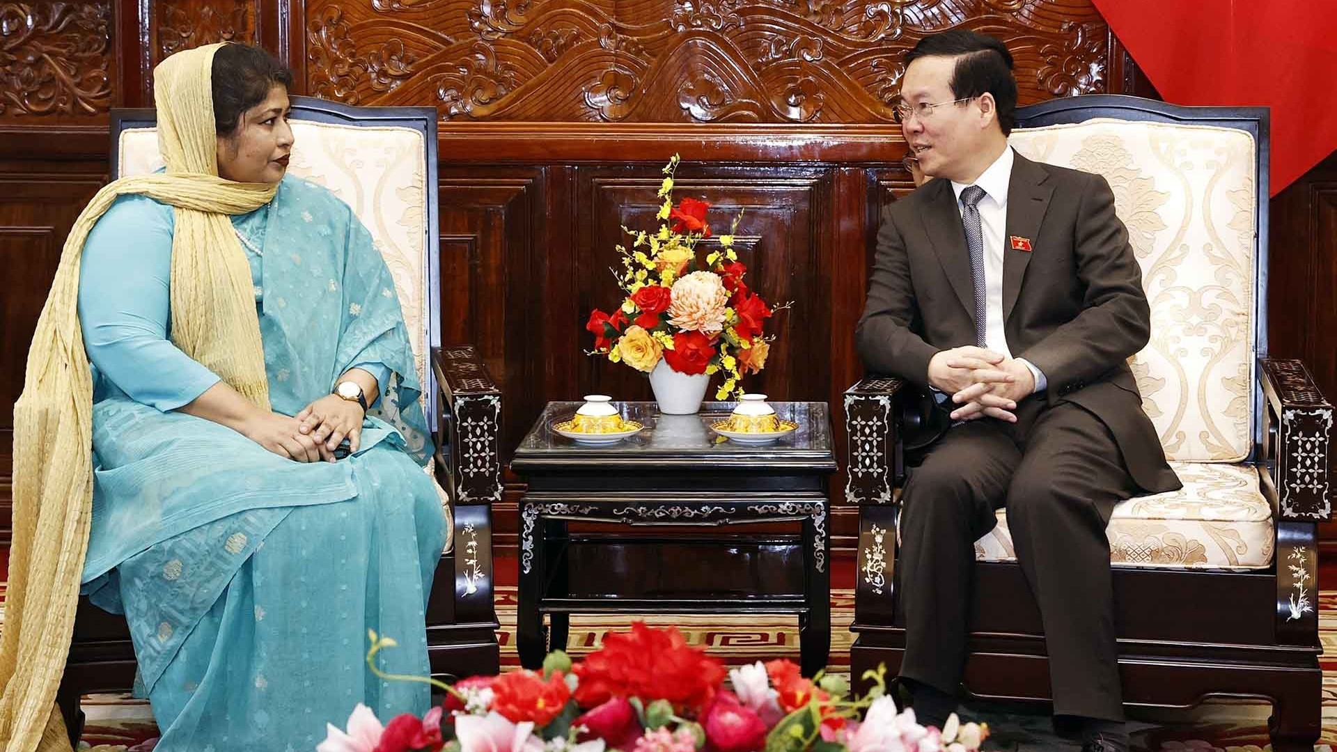 Chủ tịch nước Võ Văn Thưởng tiếp Đại sứ Bangladesh chào từ biệt kết thúc nhiệm kỳ công tác tại Việt Nam