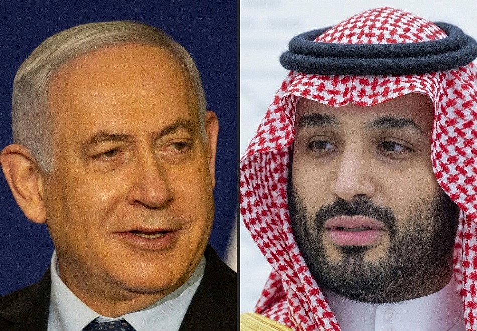 (08.16) Tiến trình bình thường hóa quan hệ Saudi Arabia-Israel đang được Mỹ, Trung Quốc quan tâm - Ảnh: Thủ tướng Israel Benjamin Netanyahu và Thủ tướng, Thái tử Mohammed bin Salman. (Nguồn: AFP)